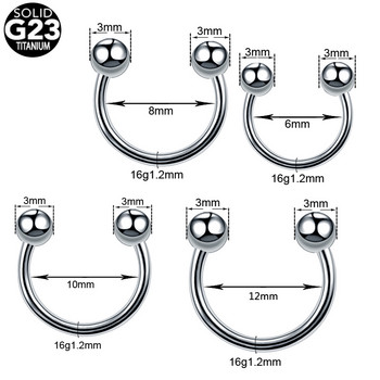 10 бр./лот титаниева обеца с обръч пръстен за нос преграда пиърсинг бар ухо хрущял трагус спирала устна BCR кръгла щанга бижута 16G