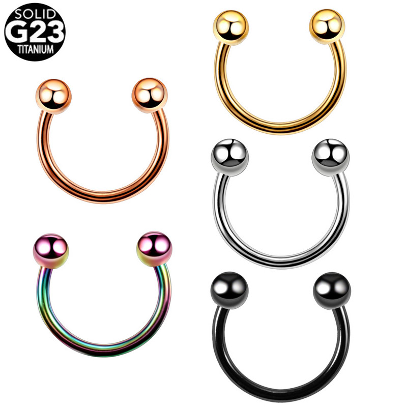 10 buc/lot cercei cu cerc de titan inel pentru nas Piercing pentru sept bară ureche cartilaj tragus helix buză BCR bijuterii cu mreană circulară 16G