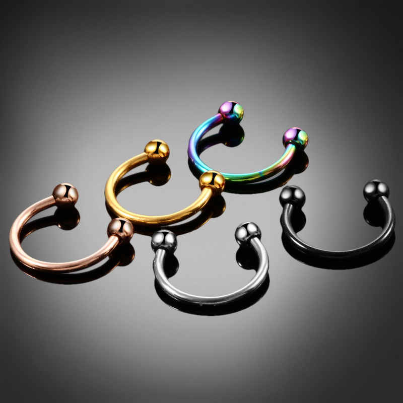 10 buc/lot cercei cu cerc de titan inel pentru nas Piercing pentru sept bară ureche cartilaj tragus helix buză BCR bijuterii cu mreană circulară 16G