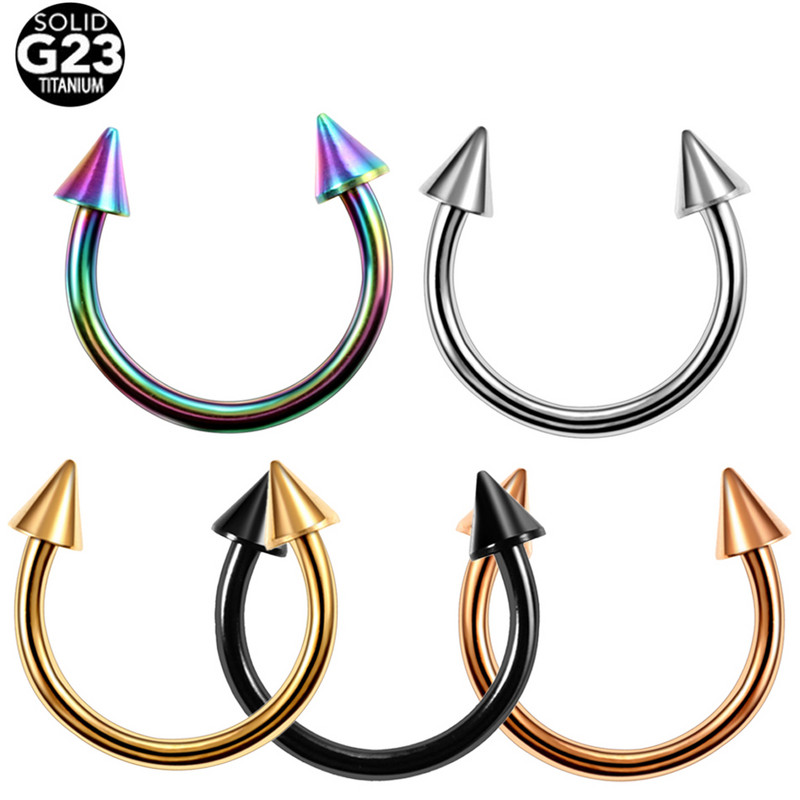 10 buc/lot cercei cu cerc de titan inel pentru nas Piercing pentru sept bară ureche cartilaj tragus helix buză BCR bijuterii cu mreană circulară 16G