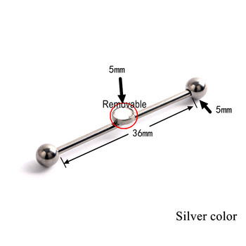 Модни 1PC G23 Титанов кристален скъпоценен камък Индустриални обеци с щанга Пиърсинг Цветни бижута за пиърсинг с щанга 14g