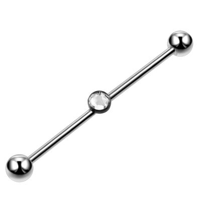 Divat 1PC G23 Titanium Crystal Gem ipari súlyzó fülbevaló piercing színes súlyzó test piercing ékszer 14g
