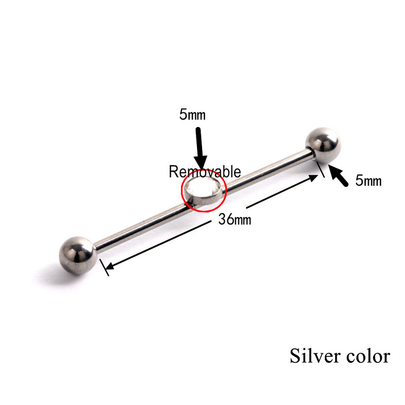Divat 1PC G23 Titanium Crystal Gem ipari súlyzó fülbevaló piercing színes súlyzó test piercing ékszer 14g