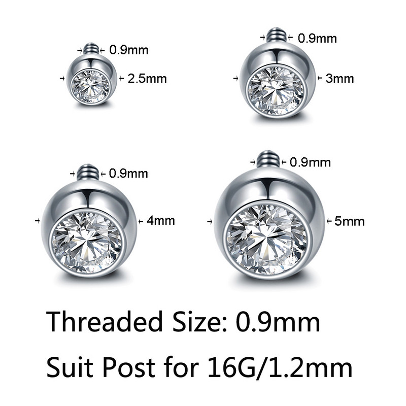 5 buc titan, filet intern și extern, piercing pentru piercing pentru piercing, bilă, buză, sprânceană, nas, limbă, ureche, tragus, burtă