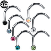 G23 piercing za zavrtanj za nos od titana Kristalni nariz piercing za pregradu Dragulj za iglu za nos Puno kostiju Naušnica za nosnice Piercing hrskavice