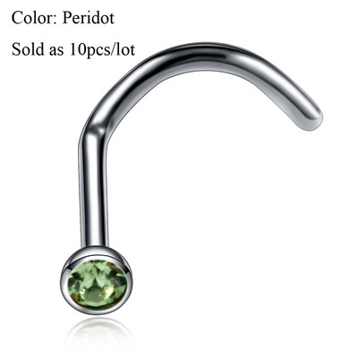 G23 piercing za zavrtanj za nos od titana Kristalni nariz piercing za pregradu Dragulj za iglu za nos Puno kostiju Naušnica za nosnice Piercing hrskavice
