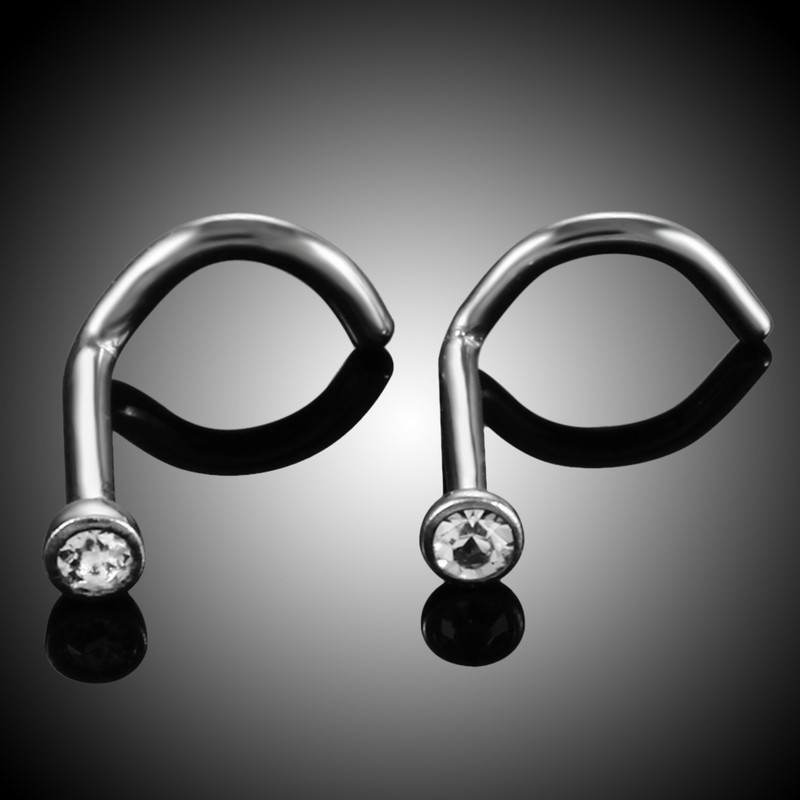 G23 piercing za zavrtanj za nos od titana Kristalni nariz piercing za pregradu Dragulj za iglu za nos Puno kostiju Naušnica za nosnice Piercing hrskavice