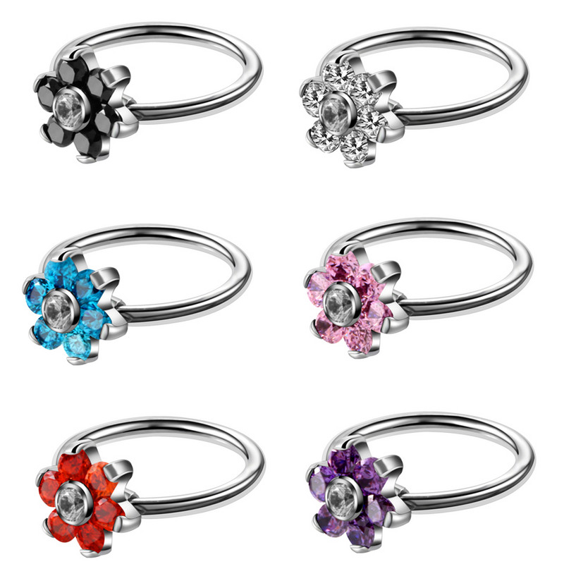 1PC G23 Cristal de titan Inele de mărgele captive Inele pentru nas Inele pentru cartilajul urechii Piercing pentru buze CBR Bijuterii sexy pentru corp 16g