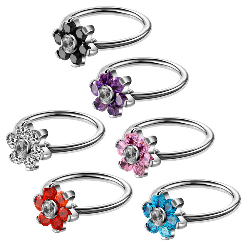 1PC G23 Cristal de titan Inele de mărgele captive Inele pentru nas Inele pentru cartilajul urechii Piercing pentru buze CBR Bijuterii sexy pentru corp 16g