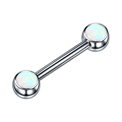 1PC Piercing din titan cu bară pentru limbă, cu fir intern, piercing Mamilo, piatră opală, piercing sexy pentru mamelon și bară, bijuterii pentru corp