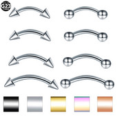 10 buc/lot piercing din titan pentru sprâncene, banane, curbat, barbelă, inel pentru buze, cercei strâns Daith Helix, piercing pentru tragus pentru cartilaj, 16G
