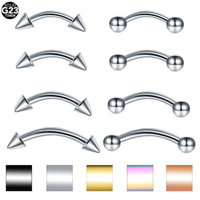10 buc/lot piercing din titan pentru sprâncene, banane, curbat, barbelă, inel pentru buze, cercei strâns Daith Helix, piercing pentru tragus pentru cartilaj, 16G