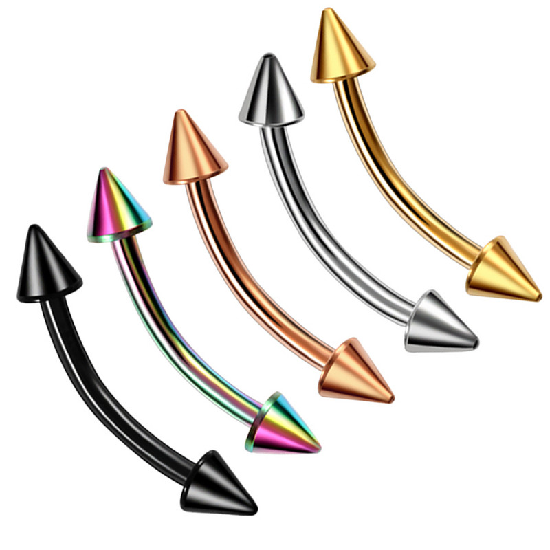 10 buc/lot piercing din titan pentru sprâncene, banane, curbat, barbelă, inel pentru buze, cercei strâns Daith Helix, piercing pentru tragus pentru cartilaj, 16G