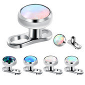 100% Titanium Fire Opal Micro Dermal Piercings Dermal Anchor Top s Titanium Base Kit Skin Diver Zamjenjivi vrhovi Nakit za tijelo