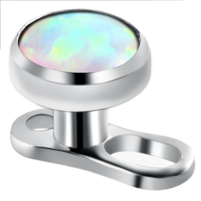 100% Titanium Fire Opal Micro Dermal Piercings Dermal Anchor Top s Titanium Base Kit Skin Diver Zamjenjivi vrhovi Nakit za tijelo
