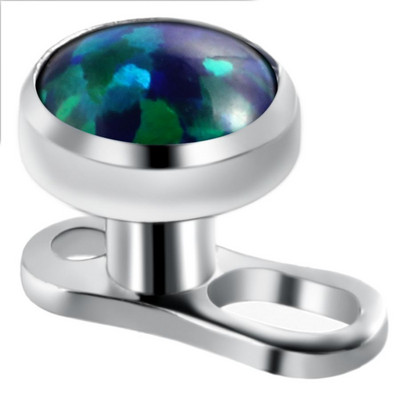 100% Titanium Fire Opal Micro Dermal Piercings Dermal Anchor Top s Titanium Base Kit Skin Diver Zamjenjivi vrhovi Nakit za tijelo