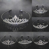 Drăguță prințesă rochie mireasă nuntă coroană pieptene Accesorii pentru păr Copii fete Fashion Strass Banda de păr