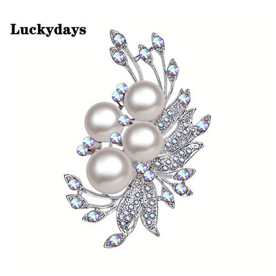 Xingyunday Elegant Art Simulated Pearl Flower Καρφίτσα Αξεσουάρ Μόδα αρραβώνων Κοσμήματα γάμου για γυναίκες