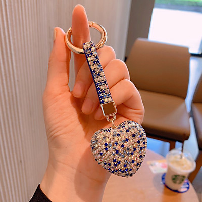 Elegants pilna kristāla sirds atslēgu piekariņš Micro bruģēts sarkans rhinestones romantisks mīļāko soma piekariņi auto atslēgu piekariņu turētājs rotaslietas mammai dāvana