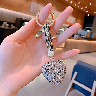 Elegants pilna kristāla sirds atslēgu piekariņš Micro bruģēts sarkans rhinestones romantisks mīļāko soma piekariņi auto atslēgu piekariņu turētājs rotaslietas mammai dāvana
