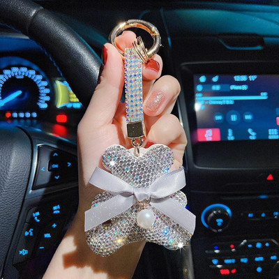 Elegants pilna kristāla sirds atslēgu piekariņš Micro bruģēts sarkans rhinestones romantisks mīļāko soma piekariņi auto atslēgu piekariņu turētājs rotaslietas mammai dāvana