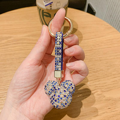 Elegants pilna kristāla sirds atslēgu piekariņš Micro bruģēts sarkans rhinestones romantisks mīļāko soma piekariņi auto atslēgu piekariņu turētājs rotaslietas mammai dāvana