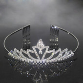 Noua Prințesă Copil Cristal Diademi Pieptene Bijuterii Păr Strasuri Bentiță Coroana Mireasă Accesorii pentru petrecerea de nuntă