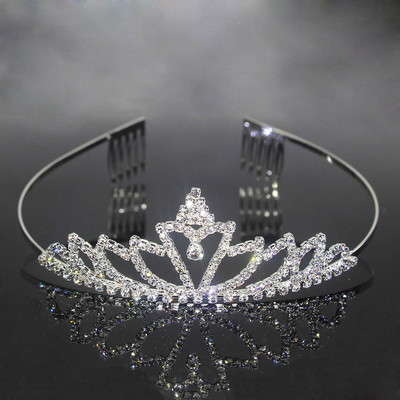 Jauni Princess Kid Crystal Tiaras Comb Matu Rotaslietas Rhinestone Galvas saite Kāzu kronis Kāzu ballīšu aksesuāri