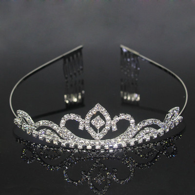 Noua Prințesă Copil Cristal Diademi Pieptene Bijuterii Păr Strasuri Bentiță Coroana Mireasă Accesorii pentru petrecerea de nuntă