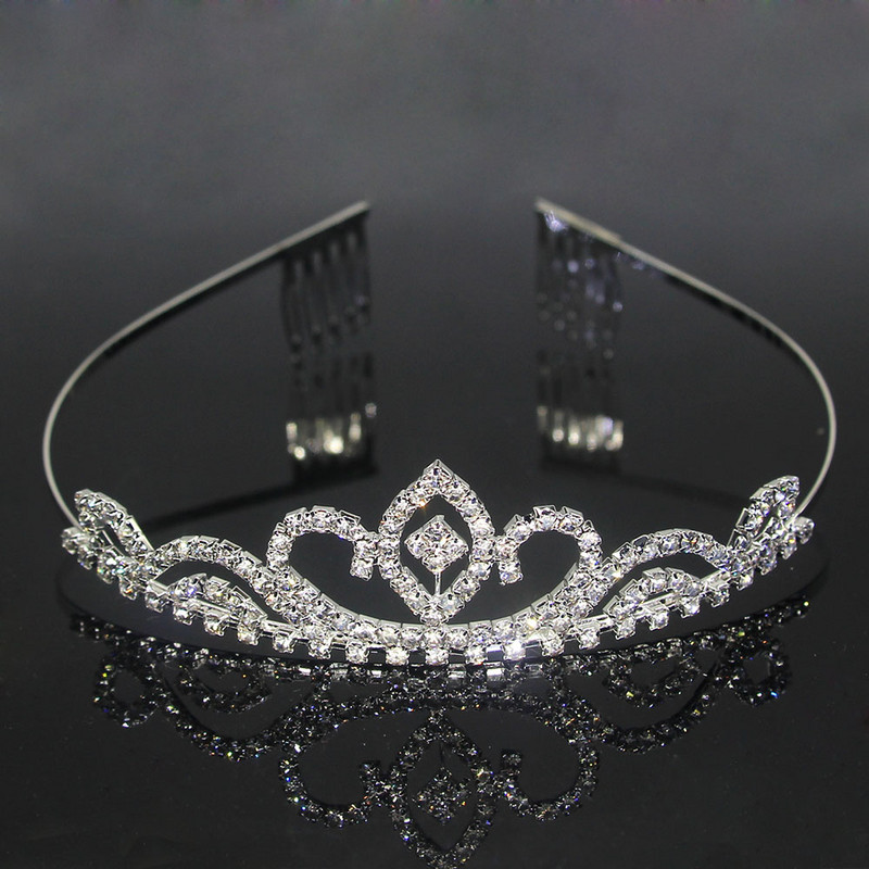 Noua Prințesă Copil Cristal Diademi Pieptene Bijuterii Păr Strasuri Bentiță Coroana Mireasă Accesorii pentru petrecerea de nuntă