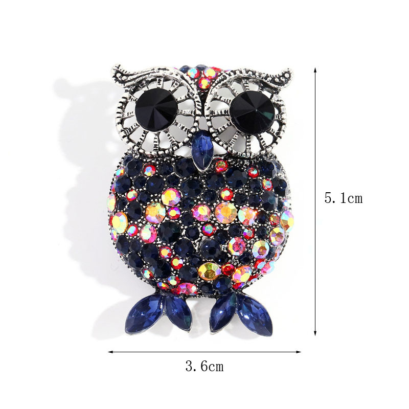 Broșă cu bufniță colorată cu stras de lux pentru femei, nunți cu animale minunate, petrecere, broșă casual, ace, cadouri