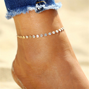 Huitan Simple Chain Anklet Гривна Дамски One Piece Модни Универсални Плажни Летни Аксесоари Подарък Момичета Бижута Крака На Едро