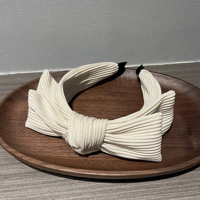 Coreeană New Fashion Femei Bentiță Big Bowknot Hairband Casual Elegant Headwear Turban de primăvară Accesorii pentru păr laterale late