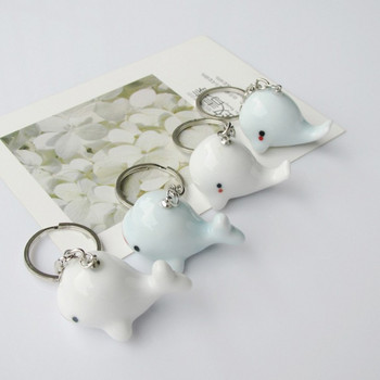 Cute Whale Dolphin Keychain Marine Animal Kawaii Μπρελόκ για Αξεσουάρ μπρελόκ αυτοκινήτου Ανδρικά Γυναικεία Τσάντα Ζευγάρι Κεραμικά Κοσμήματα