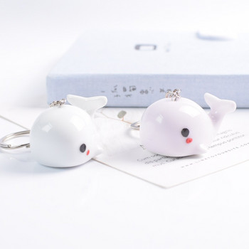 Cute Whale Dolphin Keychain Marine Animal Kawaii Μπρελόκ για Αξεσουάρ μπρελόκ αυτοκινήτου Ανδρικά Γυναικεία Τσάντα Ζευγάρι Κεραμικά Κοσμήματα