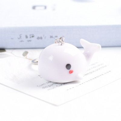 Breloc drăguț cu delfin balenă, animal marin Kawaii, breloc pentru breloc de mașină, accesorii, bărbați, femei, geantă de cuplu, bijuterii din ceramică