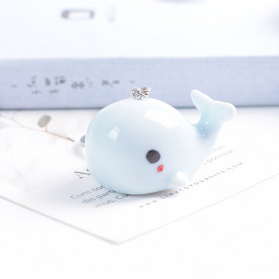 Breloc drăguț cu delfin balenă, animal marin Kawaii, breloc pentru breloc de mașină, accesorii, bărbați, femei, geantă de cuplu, bijuterii din ceramică