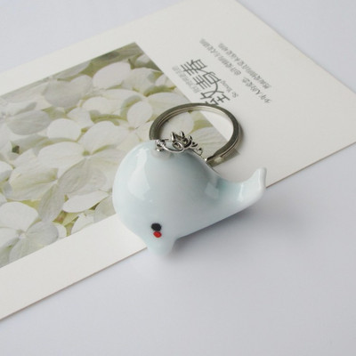 Breloc drăguț cu delfin balenă, animal marin Kawaii, breloc pentru breloc de mașină, accesorii, bărbați, femei, geantă de cuplu, bijuterii din ceramică