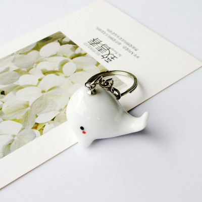 Breloc drăguț cu delfin balenă, animal marin Kawaii, breloc pentru breloc de mașină, accesorii, bărbați, femei, geantă de cuplu, bijuterii din ceramică