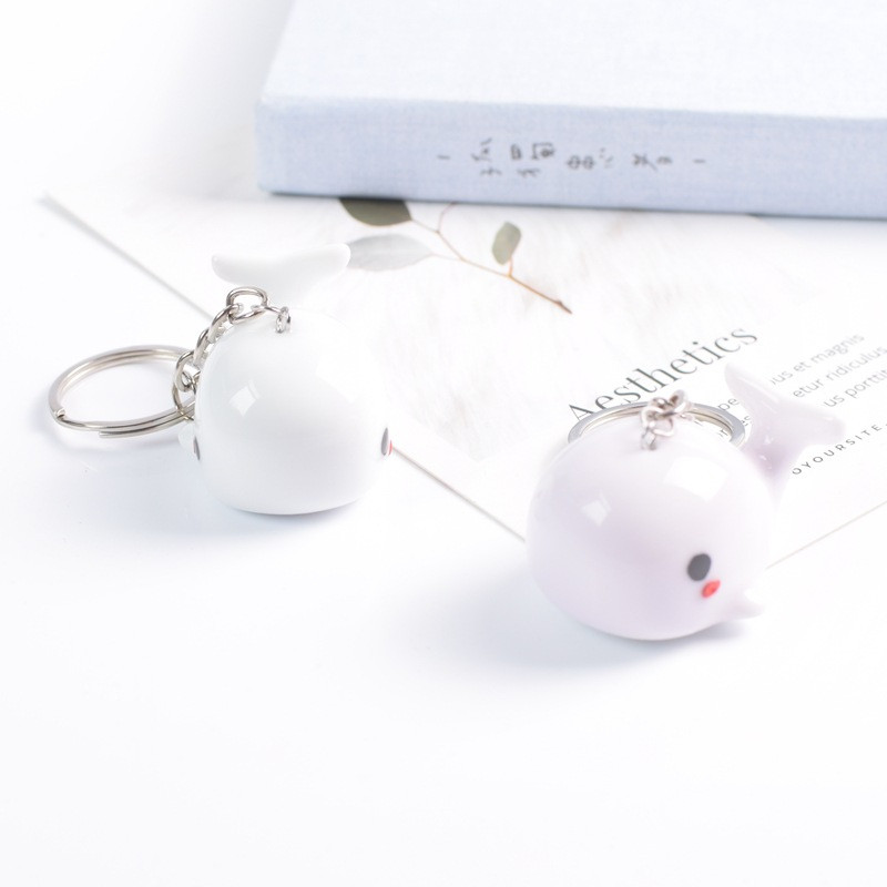 Breloc drăguț cu delfin balenă, animal marin Kawaii, breloc pentru breloc de mașină, accesorii, bărbați, femei, geantă de cuplu, bijuterii din ceramică