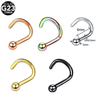 5 buc. Titan Labret Helix Tragus Piercing Clip fals pe nas Inele Stud Cercei nariz Cartilage Septum Inele Piercing Bijuterii