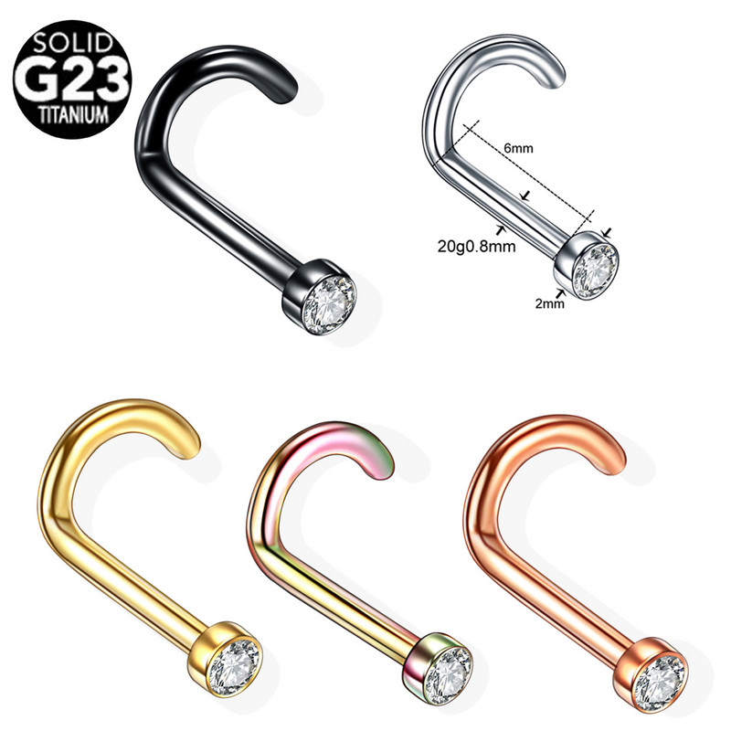 5 buc. Titan Labret Helix Tragus Piercing Clip fals pe nas Inele Stud Cercei nariz Cartilage Septum Inele Piercing Bijuterii