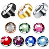 10 kom/lot Titanium Piercing Mikro Dermalno sidro Vrh Okrugli dragulj Skin Diver Implant Skin Diver ukrašen draguljima Hide in Skin Dodatak za tijelo Nakit