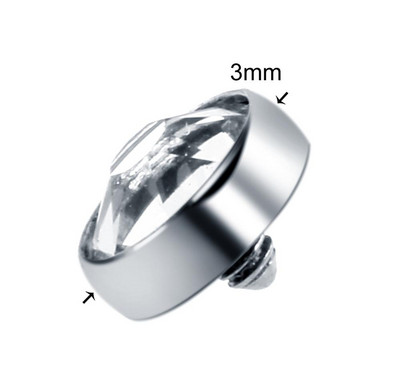10 kom/lot Titanium Piercing Mikro Dermalno sidro Vrh Okrugli dragulj Skin Diver Implant Skin Diver ukrašen draguljima Hide in Skin Dodatak za tijelo Nakit