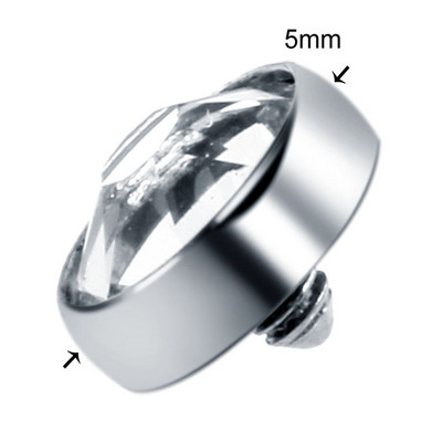 10 kom/lot Titanium Piercing Mikro Dermalno sidro Vrh Okrugli dragulj Skin Diver Implant Skin Diver ukrašen draguljima Hide in Skin Dodatak za tijelo Nakit