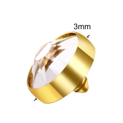 10 kom/lot Titanium Piercing Mikro Dermalno sidro Vrh Okrugli dragulj Skin Diver Implant Skin Diver ukrašen draguljima Hide in Skin Dodatak za tijelo Nakit
