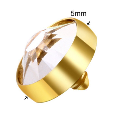 10 kom/lot Titanium Piercing Mikro Dermalno sidro Vrh Okrugli dragulj Skin Diver Implant Skin Diver ukrašen draguljima Hide in Skin Dodatak za tijelo Nakit