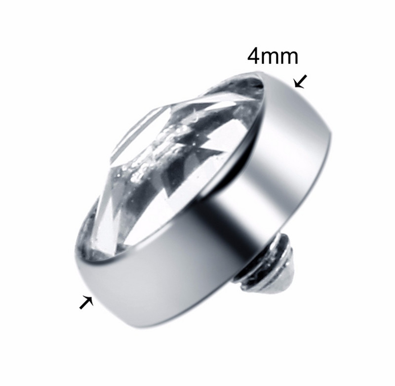 10 kom/lot Titanium Piercing Mikro Dermalno sidro Vrh Okrugli dragulj Skin Diver Implant Skin Diver ukrašen draguljima Hide in Skin Dodatak za tijelo Nakit