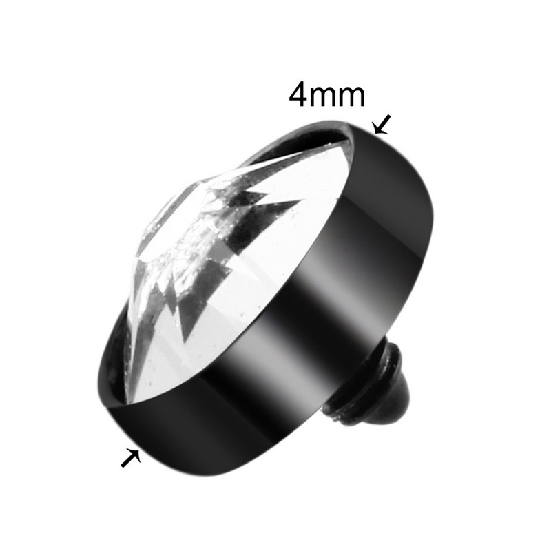 10 kom/lot Titanium Piercing Mikro Dermalno sidro Vrh Okrugli dragulj Skin Diver Implant Skin Diver ukrašen draguljima Hide in Skin Dodatak za tijelo Nakit