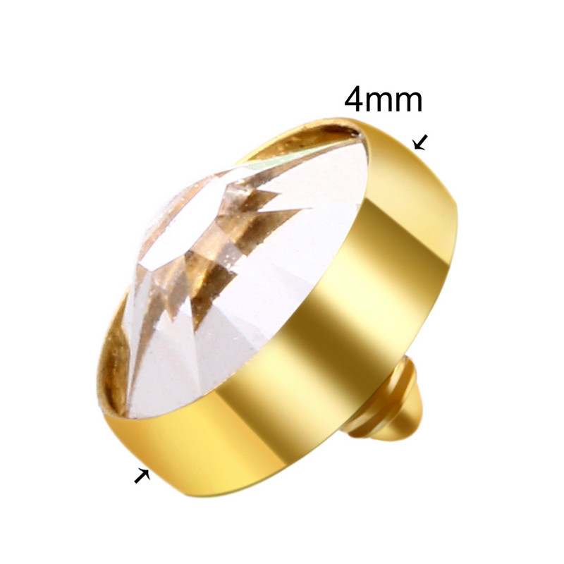 10 kom/lot Titanium Piercing Mikro Dermalno sidro Vrh Okrugli dragulj Skin Diver Implant Skin Diver ukrašen draguljima Hide in Skin Dodatak za tijelo Nakit